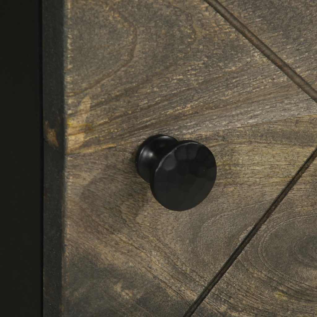 Skříň Highboard Černá 40X33X110 Cm Masivní Mangovníkové Dřevo