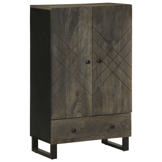 Skříň Highboard Černá 60X33X100 Cm Masivní Mangovníkové Dřevo