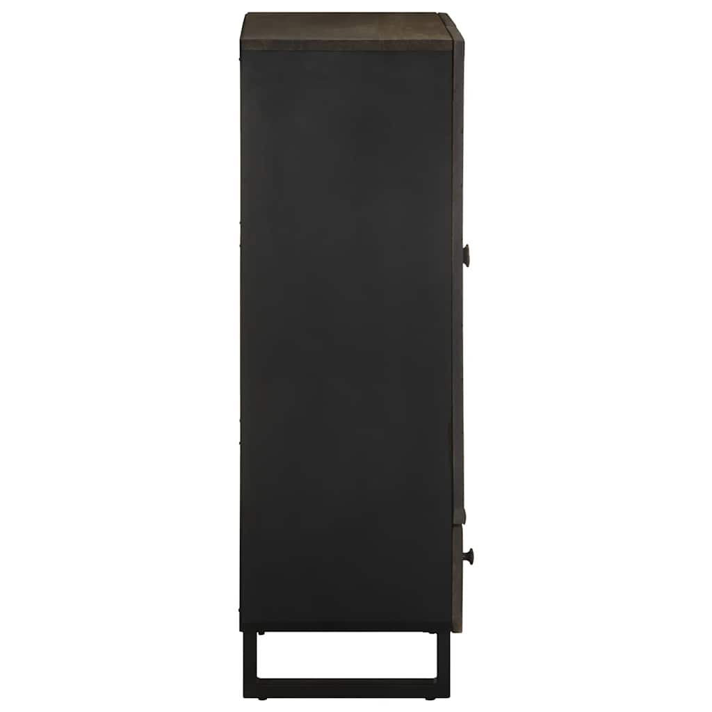 Skříň Highboard Černá 60X33X100 Cm Masivní Mangovníkové Dřevo