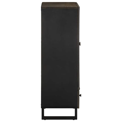 Skříň Highboard Černá 60X33X100 Cm Masivní Mangovníkové Dřevo