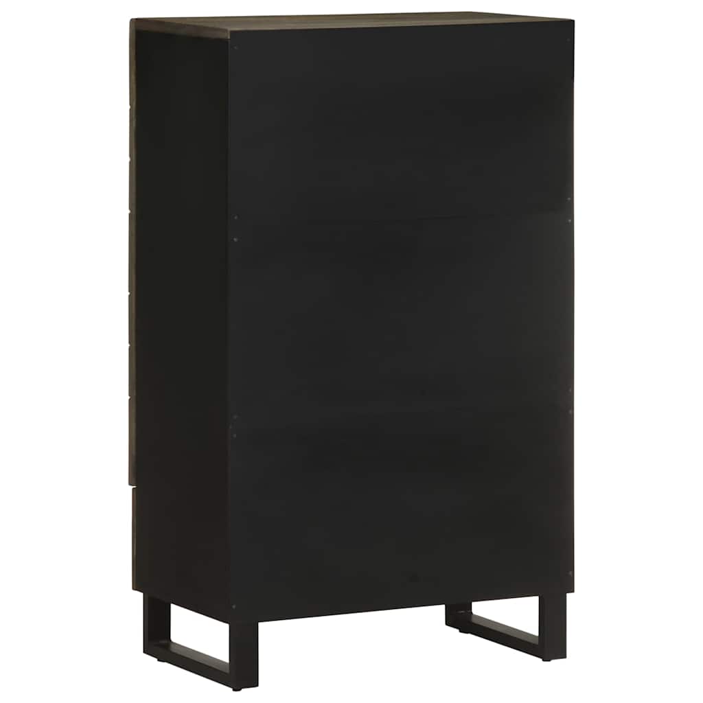 Skříň Highboard Černá 60X33X100 Cm Masivní Mangovníkové Dřevo