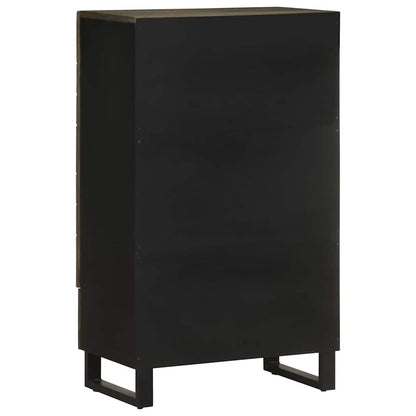 Skříň Highboard Černá 60X33X100 Cm Masivní Mangovníkové Dřevo