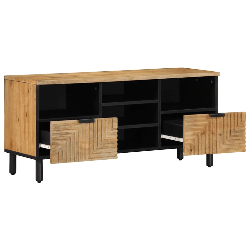 Tv Skříňka Hnědá 100X33X46 Cm Masivní Dřevo Mango