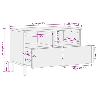 Tv Stolek 70 X 33 X 46 Cm Masivní Akácie