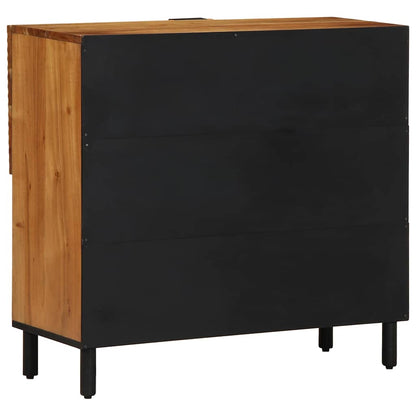 Servírovací Skříň Hnědá 80 X 33 X 75 Cm Masivní Mangové Dřevo