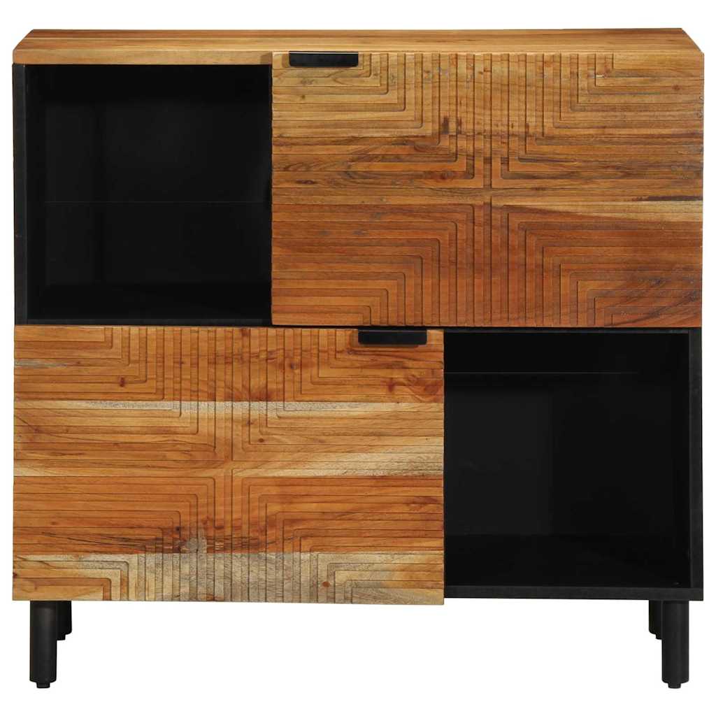 Servírovací Skříň Hnědá 80 X 33 X 75 Cm Masivní Mangové Dřevo