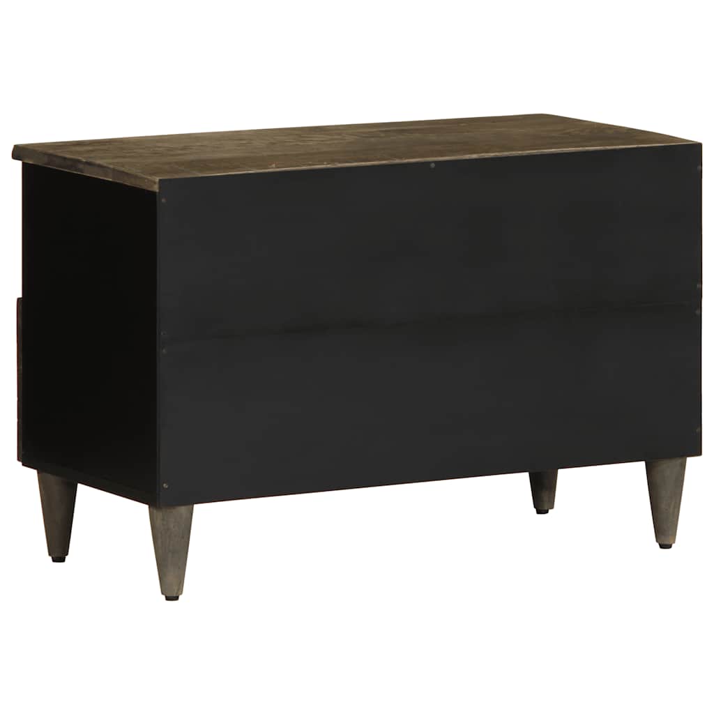 Tv Skříňka Světle Šedá 70X33,5X46 Cm Masivní Mangovníkové Dřevo Hnědá