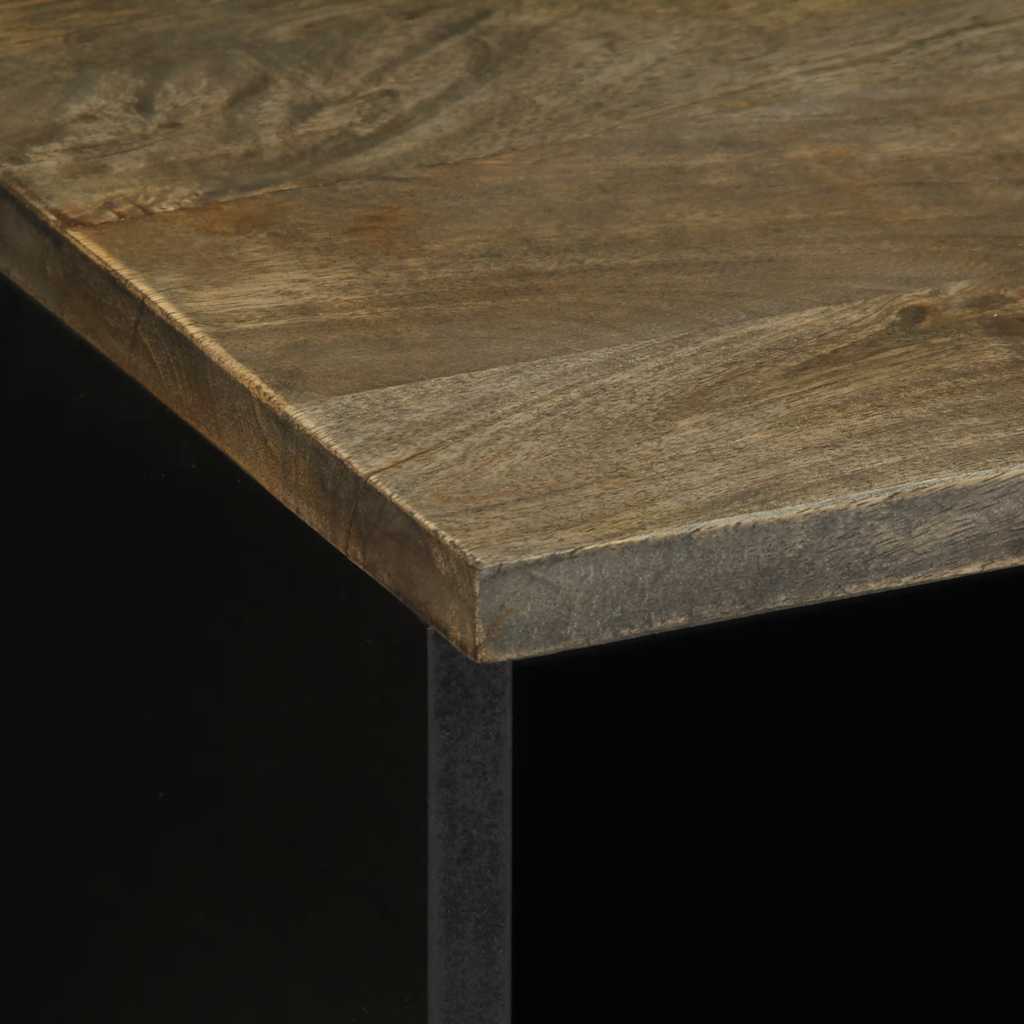 Tv Skříňka Světle Šedá 70X33,5X46 Cm Masivní Mangovníkové Dřevo Hnědá