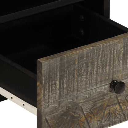 Tv Skříňka Světle Šedá 70X33,5X46 Cm Masivní Mangovníkové Dřevo Hnědá