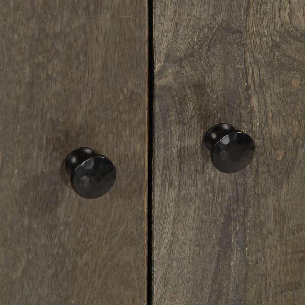 Příborník Světle Šedá 60X33,5X75 Cm Masivní Mangovníkové Dřevo Staré Dřevo