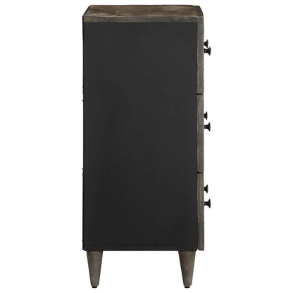 Příborník Světle Šedá 60X33,5X75 Cm Masivní Mangovníkové Dřevo Černá