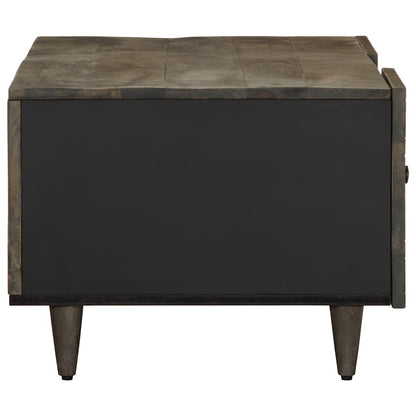 Coffee Table Světle Šedá 100X54X40Cm Masivní Mangovníkové Dřevo Modrá
