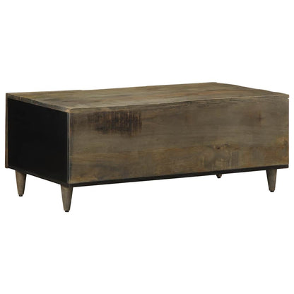Coffee Table Světle Šedá 100X54X40Cm Masivní Mangovníkové Dřevo Modrá