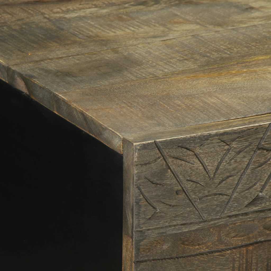 Coffee Table Světle Šedá 100X54X40Cm Masivní Mangovníkové Dřevo Modrá