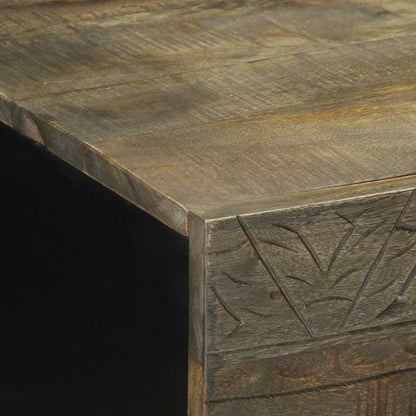 Coffee Table Světle Šedá 100X54X40Cm Masivní Mangovníkové Dřevo Modrá