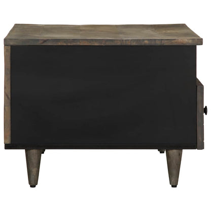 Coffee Table Světle Šedá 80X54X40 Cm Masivní Mangovníkové Dřevo Bílá