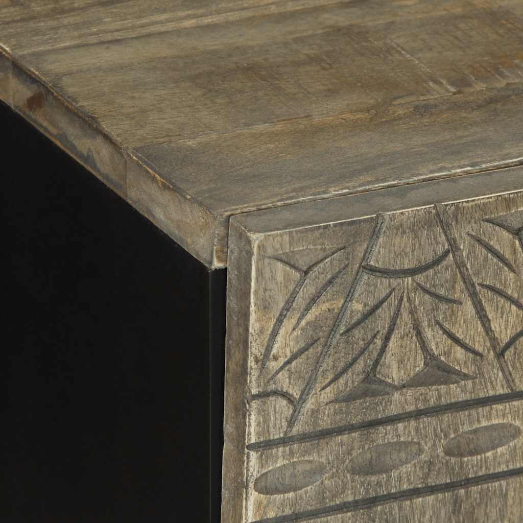 Tv Skříňka Světle Šedá 105X33,5X46Cm Masivní Mangovníkové Dřevo Růžová