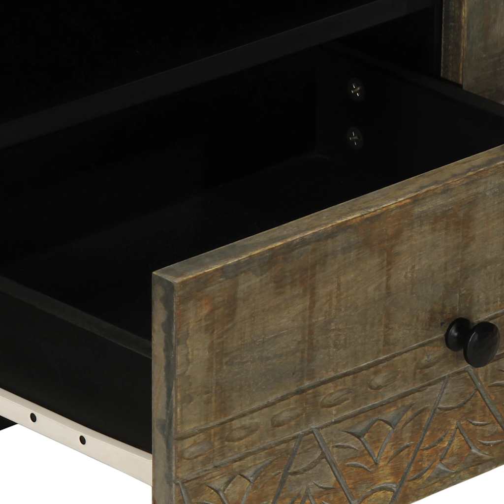 Tv Skříňka Světle Šedá 105X33,5X46Cm Masivní Mangovníkové Dřevo Růžová