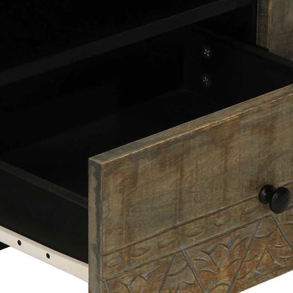 Tv Skříňka Světle Šedá 105X33,5X46Cm Masivní Mangovníkové Dřevo Růžová