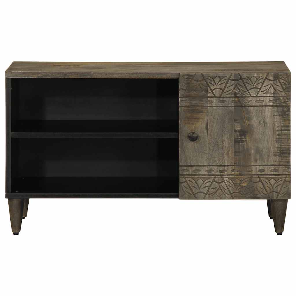 Tv Cabinet Světle Šedá 80X31,5X46 Cm Masivní Mangovníkové Dřevo Modrá