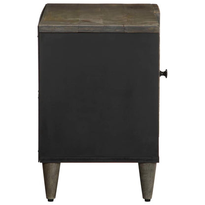 Tv Cabinet Světle Šedá 80X31,5X46 Cm Masivní Mangovníkové Dřevo Modrá