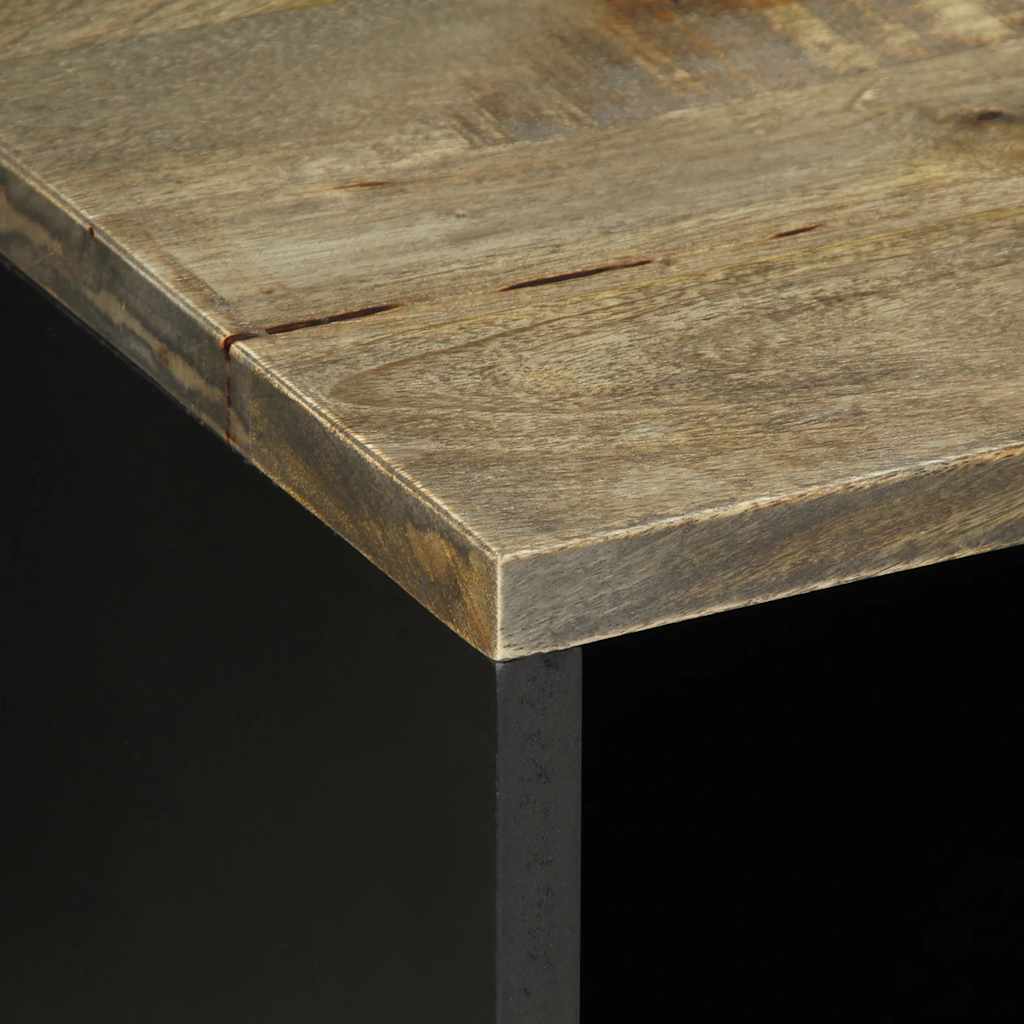 Tv Cabinet Světle Šedá 80X31,5X46 Cm Masivní Mangovníkové Dřevo Modrá