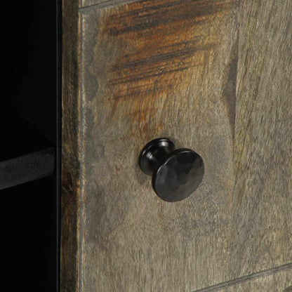 Tv Cabinet Světle Šedá 80X31,5X46 Cm Masivní Mangovníkové Dřevo Modrá