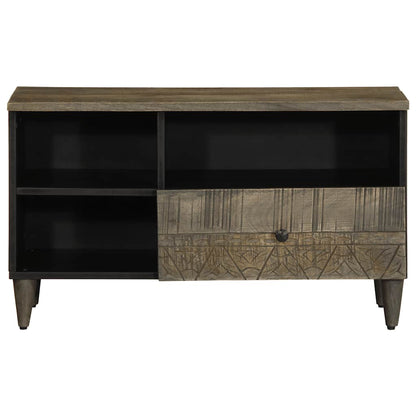 Tv Skříňka Černá 80 X 33 X 46 Cm Masivní Mangovníkové Dřevo