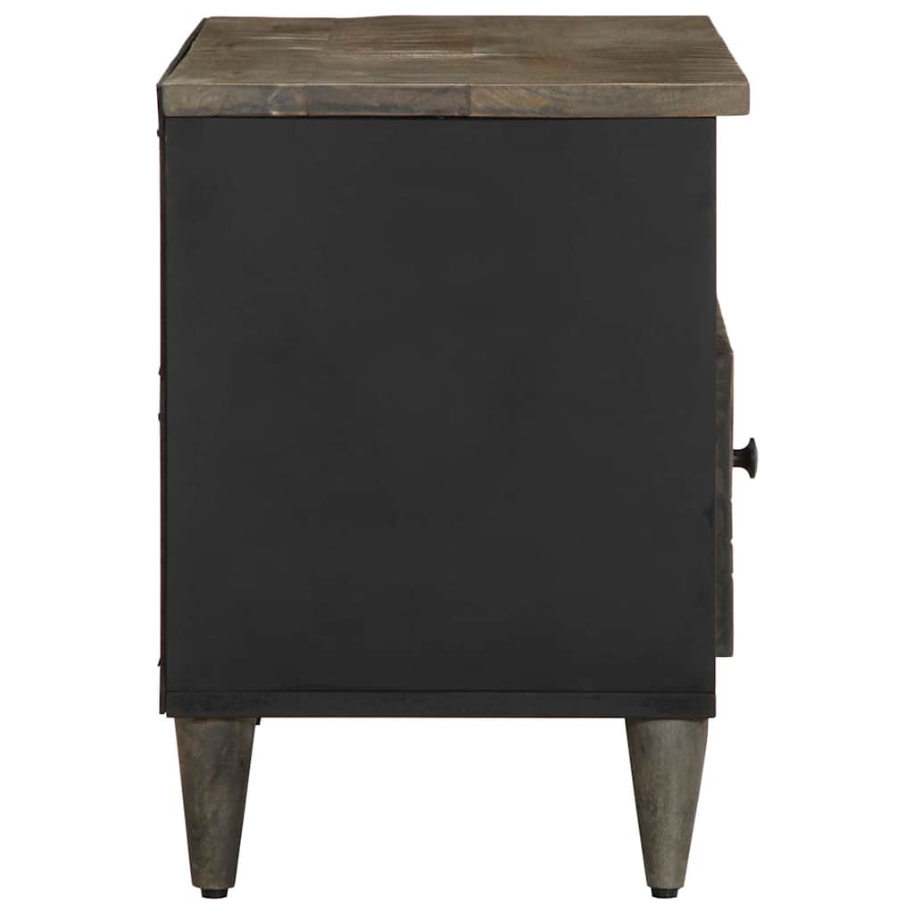 Tv Skříňka Černá 80 X 33 X 46 Cm Masivní Mangovníkové Dřevo