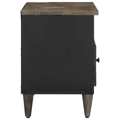 Tv Skříňka Černá 80 X 33 X 46 Cm Masivní Mangovníkové Dřevo