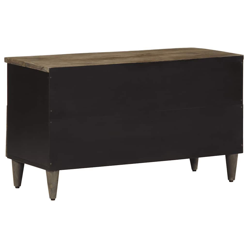 Tv Skříňka Černá 80 X 33 X 46 Cm Masivní Mangovníkové Dřevo