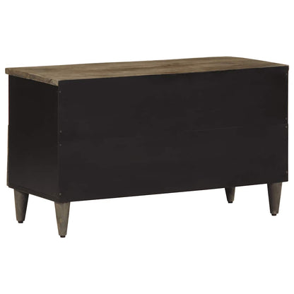 Tv Skříňka Černá 80 X 33 X 46 Cm Masivní Mangovníkové Dřevo