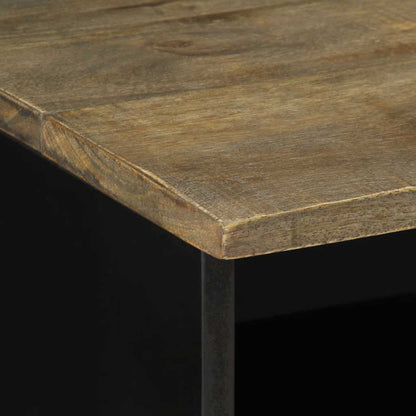 Tv Skříňka Černá 80 X 33 X 46 Cm Masivní Mangovníkové Dřevo