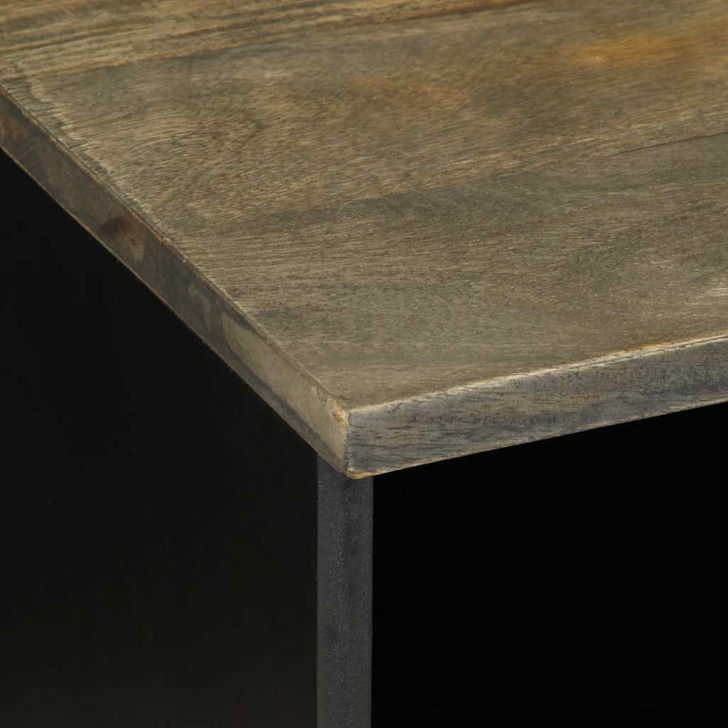 Tv Skříňka Černá 100 X 33 X 46 Cm Masivní Mangovníkové Dřevo