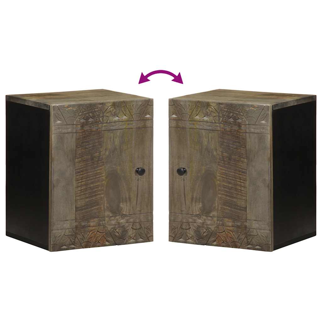 Koupelnová Nástěnná Skříňka 38 X 33 X 48 Cm Masivní Mangovník