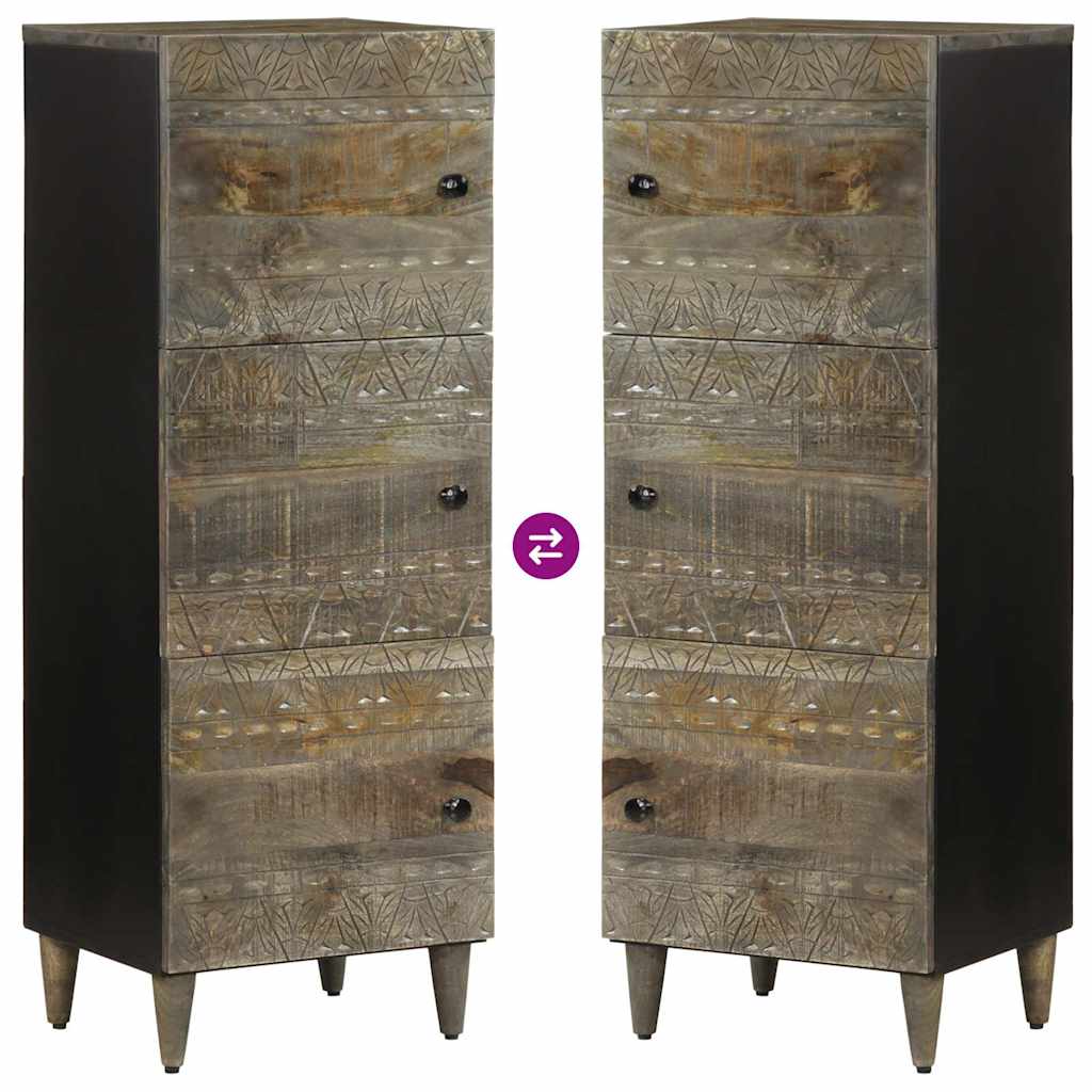 Skříň Highboard 40 X 33 X 110 Cm Masivní Mangovníkové Dřevo