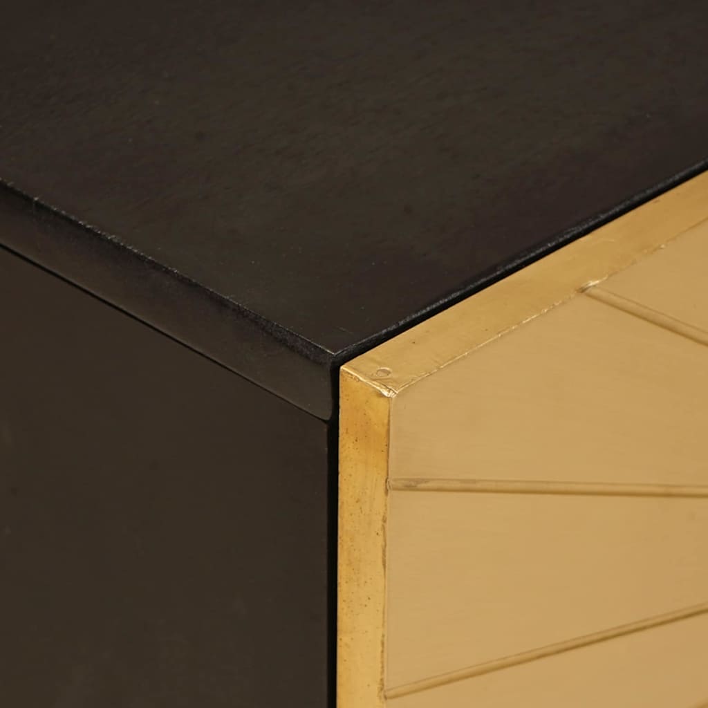 Televizní Skříň Černá A Zlatá 105 X 33 X 46 Cm Kompozitní Dřevo