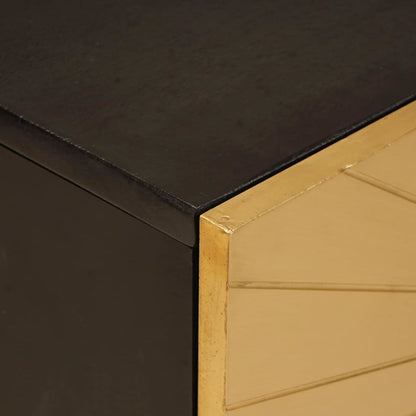 Televizní Skříň Černá A Zlatá 105 X 33 X 46 Cm Kompozitní Dřevo