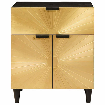 Noční Stolek Černá A Zlatá 50 X 33 X 60 Cm Kompozitní Dřevo