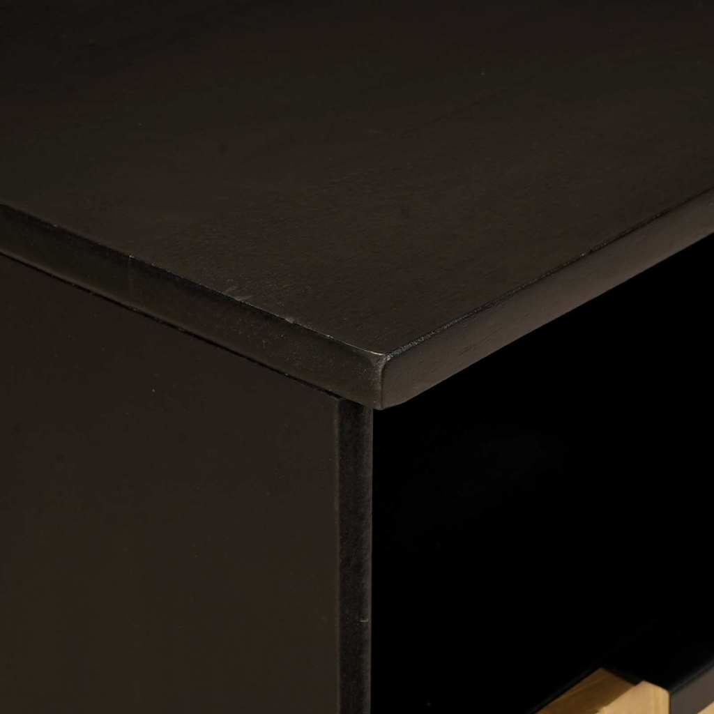 Televizní Skříň Černá A Zlatá 100 X 33 X 46 Cm Kompozitní Dřevo