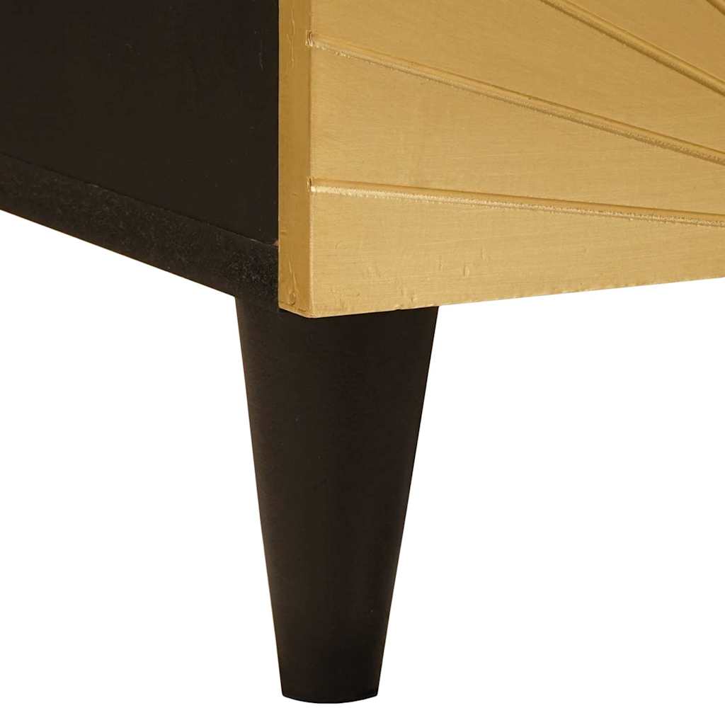 Televizní Skříň Černá A Zlatá 100 X 33 X 46 Cm Kompozitní Dřevo