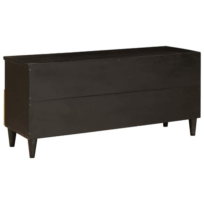 Televizní Skříň Černá A Zlatá 100 X 33 X 46 Cm Kompozitní Dřevo