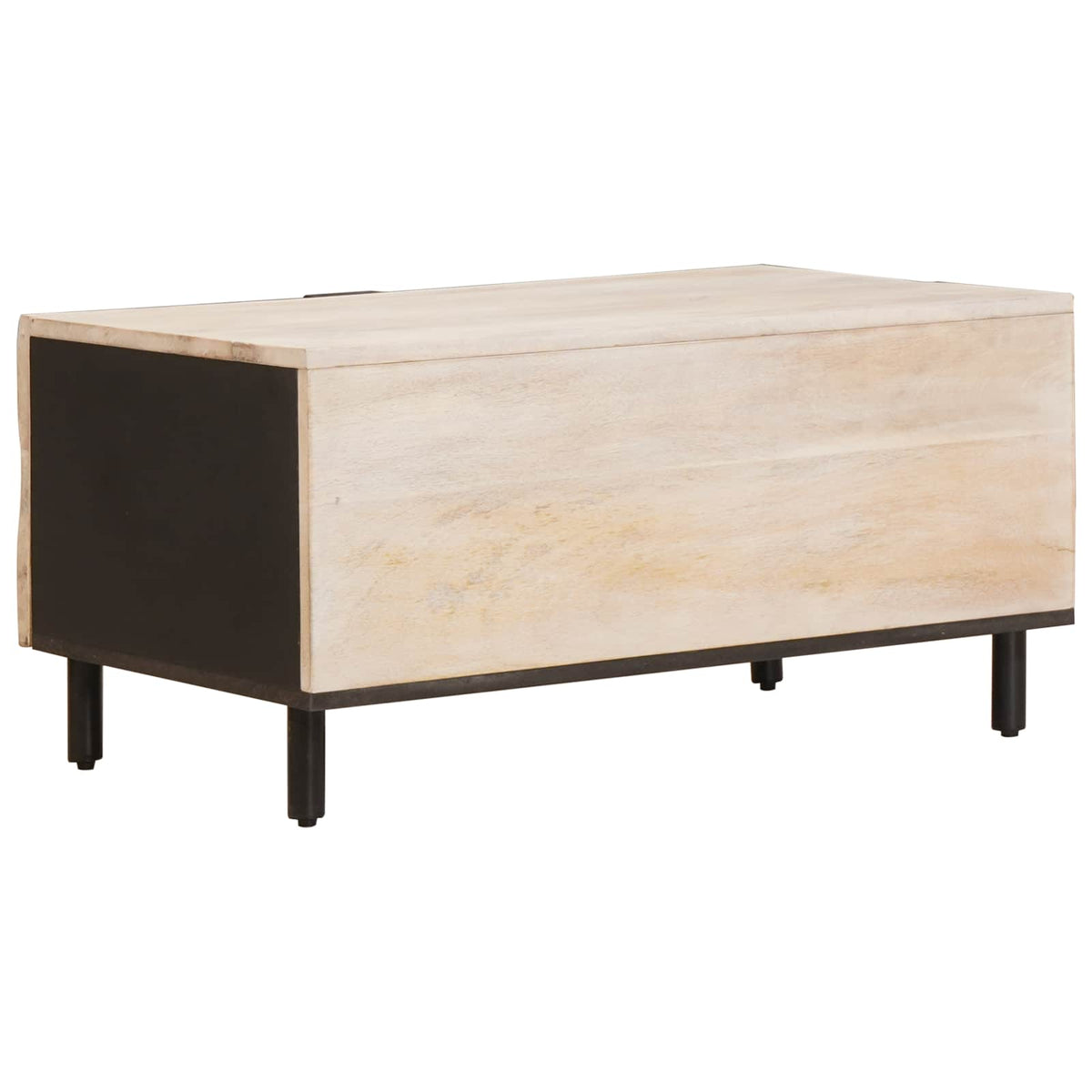 Konferenční Stolek Bílá 80 X 50 X 40 Cm Masivní Mangové Dřevo
