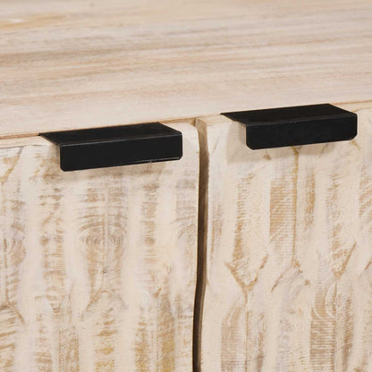 Konferenční Stolek Bílá 80 X 50 X 40 Cm Masivní Mangové Dřevo