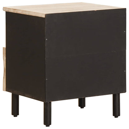 Noční Skříňka Bílá 40 X 33 X 46 Cm Masivní Mangové Dřevo