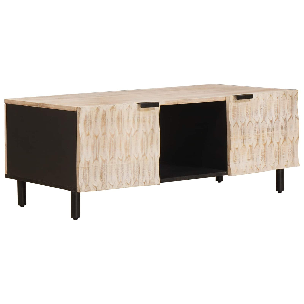 Konferenční Stolek Bílá 100 X 54 X 40 Cm Masivní Mangové Dřevo