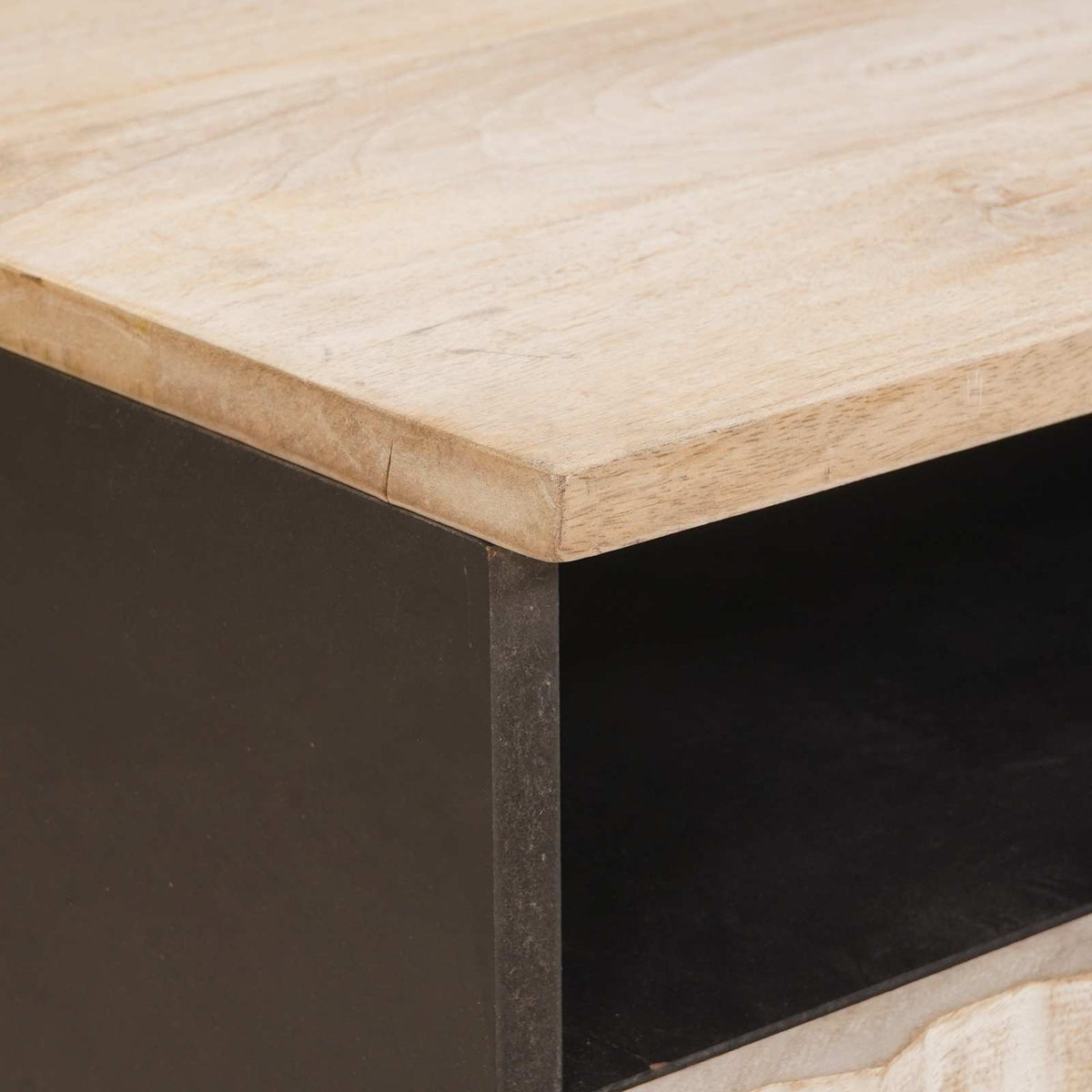 Konferenční Stolek Bílá 80 X 54 X 40 Cm Masivní Mangové Dřevo