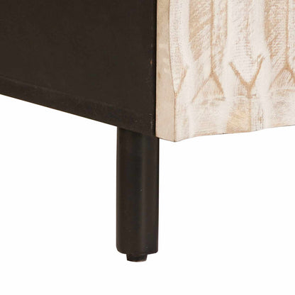 Konferenční Stolek Bílá 80 X 54 X 40 Cm Masivní Mangové Dřevo