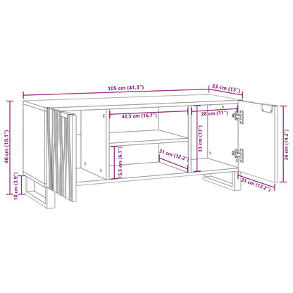 Tv Jednotky 105 X 33 X 46 Cm Hnědá Kompozitní Dřevo
