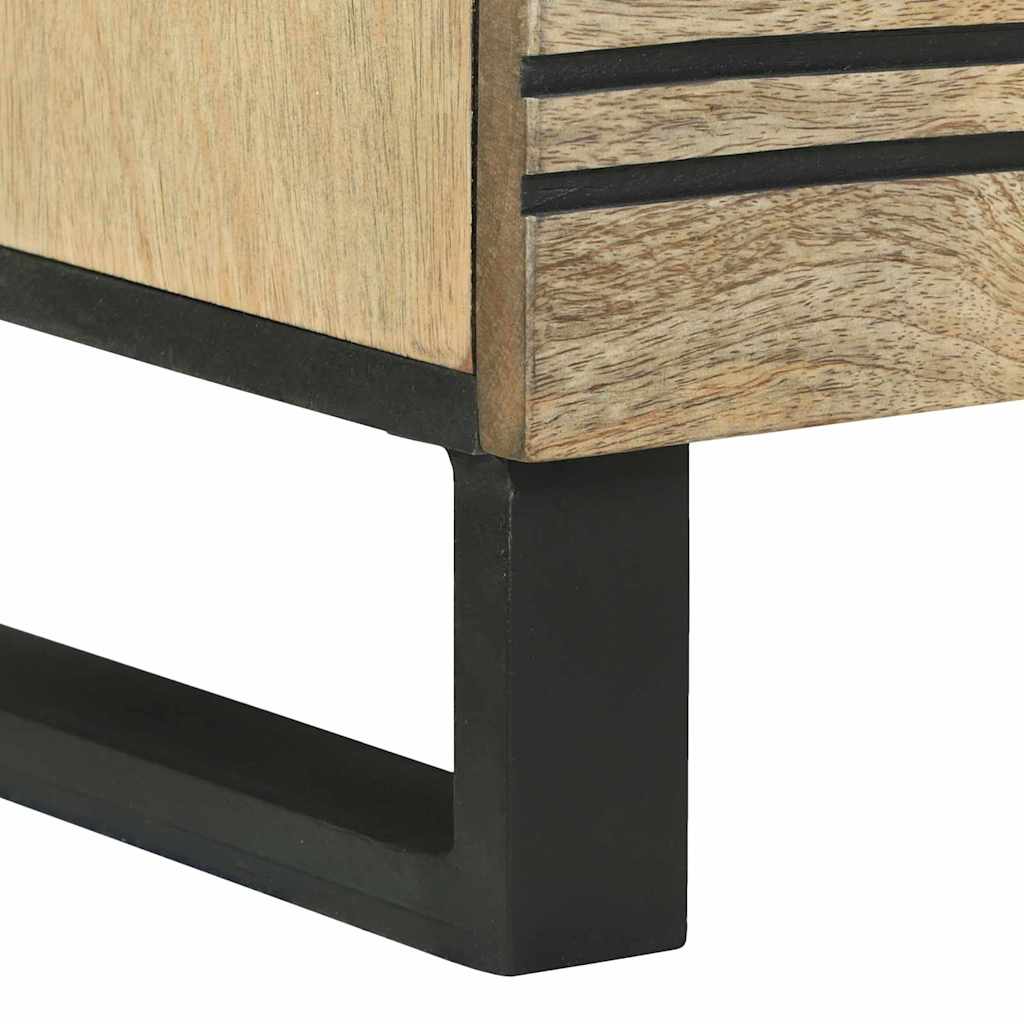 Komoda Hnědá 80 X 33 X 75 Cm Masivní Mangovníkové Dřevo